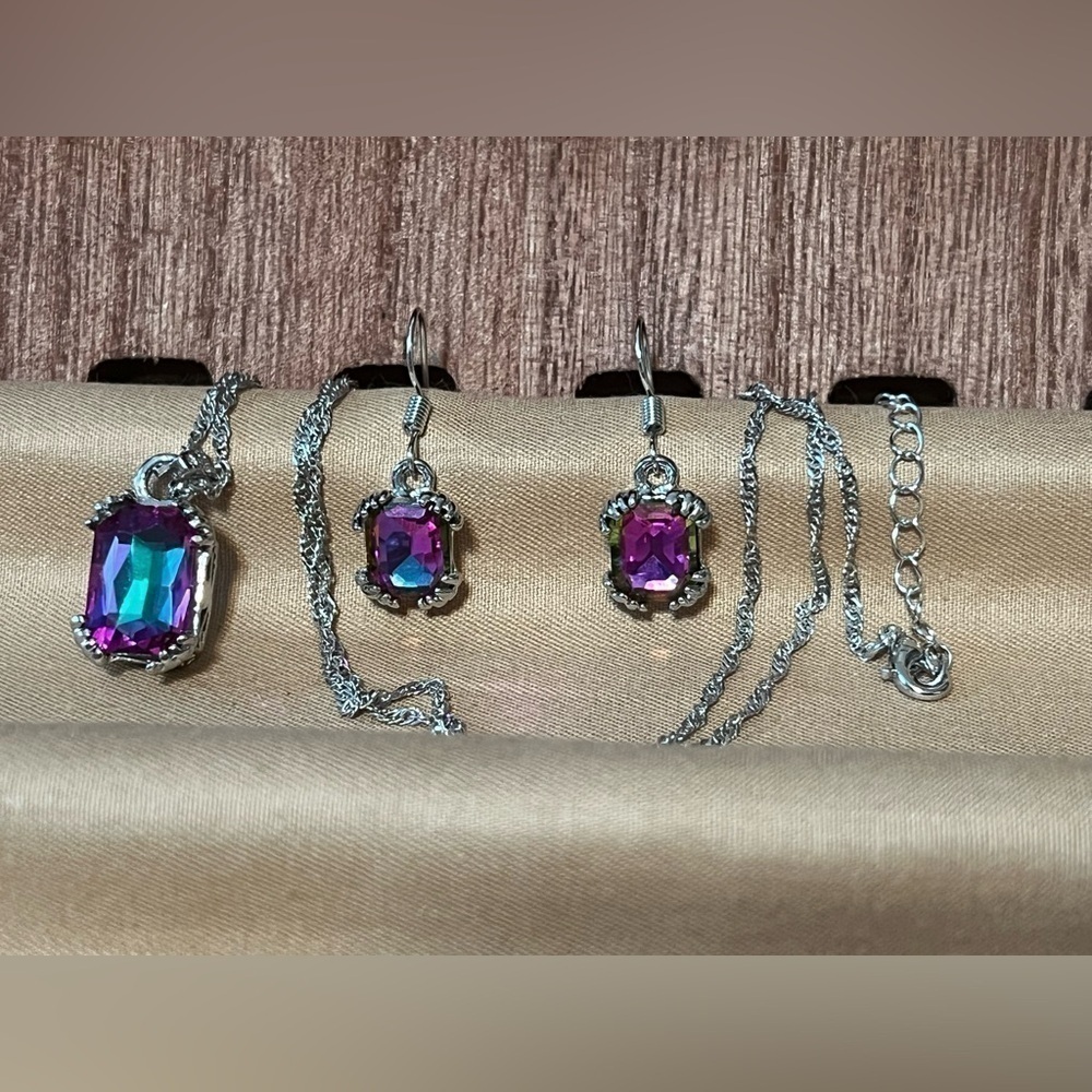 Retro Style Gemstone Jewelry Set, BN